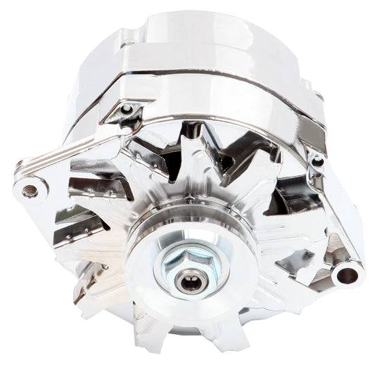 Automotive Alternator Compatible for 120Amp Chrome 1 Wire Self Exciting Street Rod GM 305 350 BBC SBC
