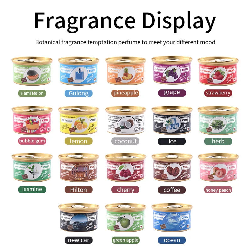 Best-Selling Wooden Block Canned Car Aromatherapy, Car Fragrance Paste, Deodorizing Air Freshener, High-End Solid Perfume