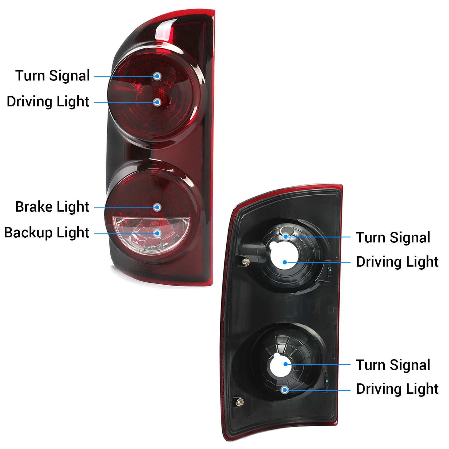 Red Smoke Tail Lights Lamps for 07-08 Dodge Ram 1500 07-09 2500 3500 Left+Right