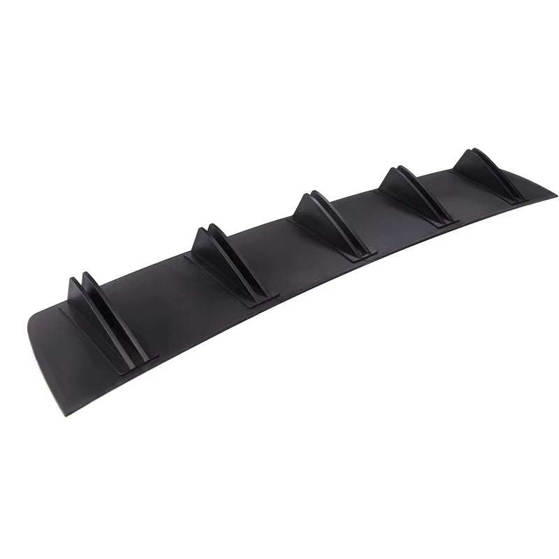 Universal Car Rear Bumper Lip ABS Double Wing Rear Shark Chassis Fin Style Curved Bumper Lip Diffuser Anti-Collision 2 in 1