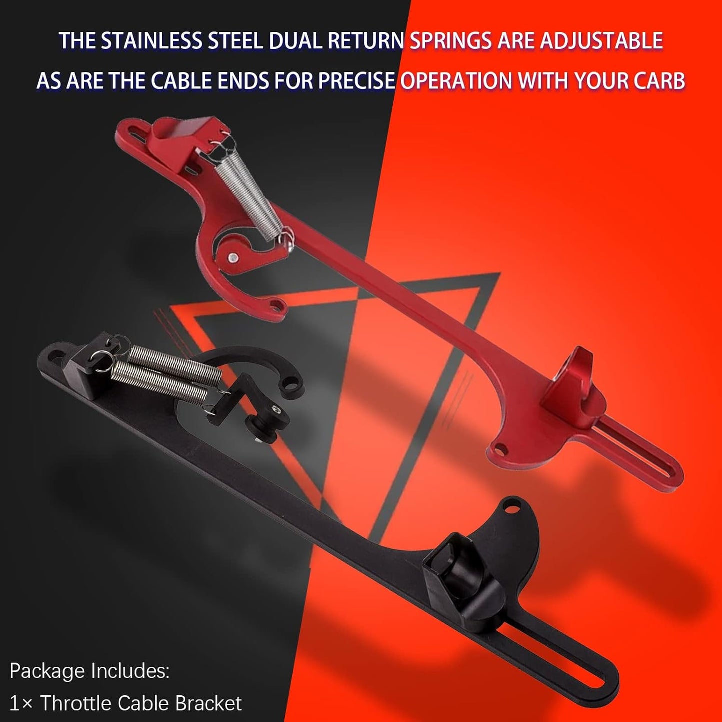 Throttle Cable Bracket for 4150 4160 Carburetors Billet Aluminum Adjustable Anodized Red