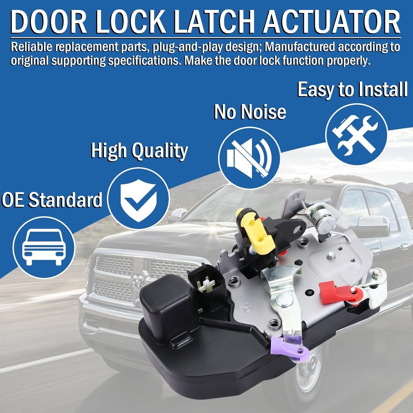 Passenger Side Door Lock Latch Actuator Fit for Dodge Ram 1500 Front Right