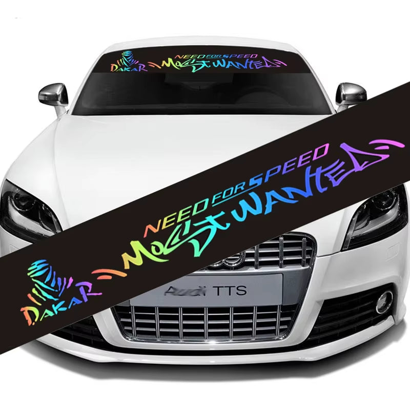 New Styling Car Stickers Racing Car Front Windshield Stickers Laser Color Car Accessories Car Windshield Stickers 130Cmx21Cm
