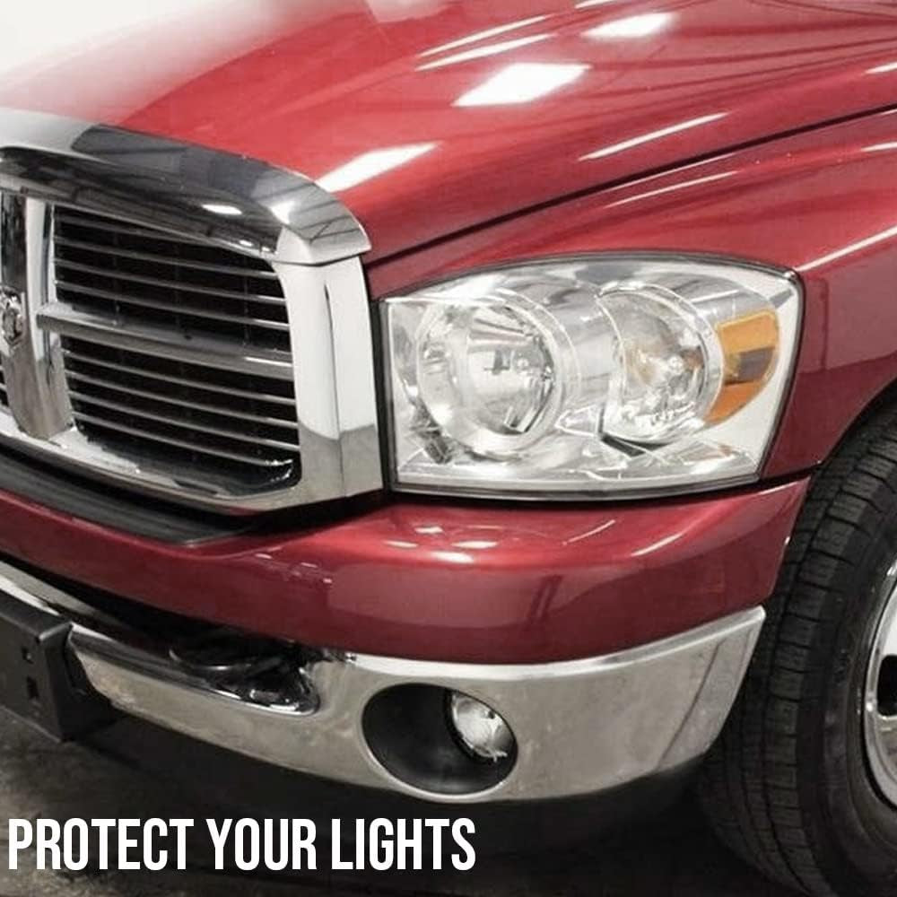 Front Bumper Fog Light Bezel, Compatible with 2002-2008 Dodge Ram 1500/2003-2009 Dodge Ram 2500 3500 Driver & Passenger Side Left/Right Fog Lamp Accessories, Faros Antiniebla
