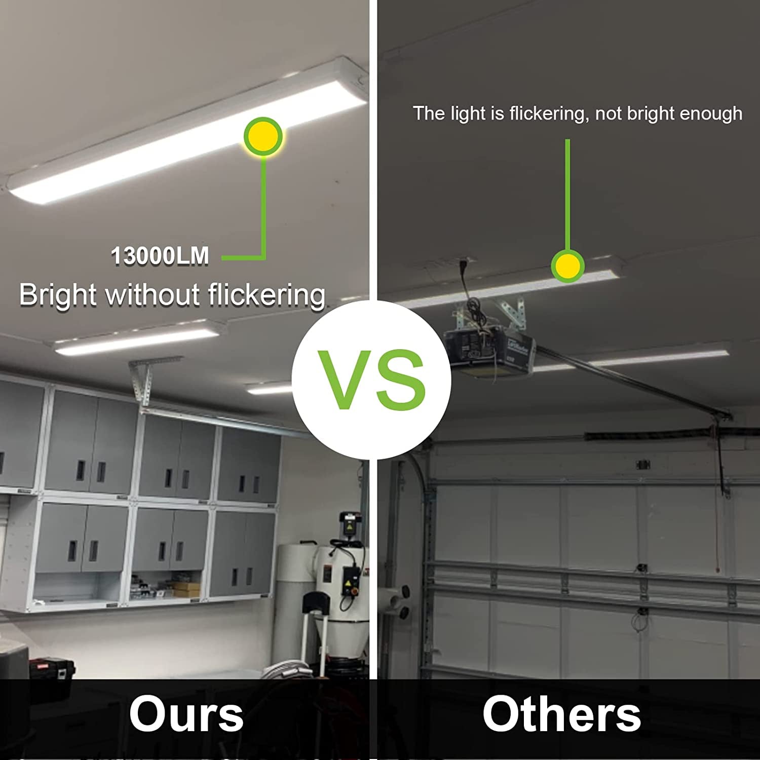 4FT 120W LED Shop Light Linkable, 13000Lm(400W Equivalent), 5000K Utility Shop L