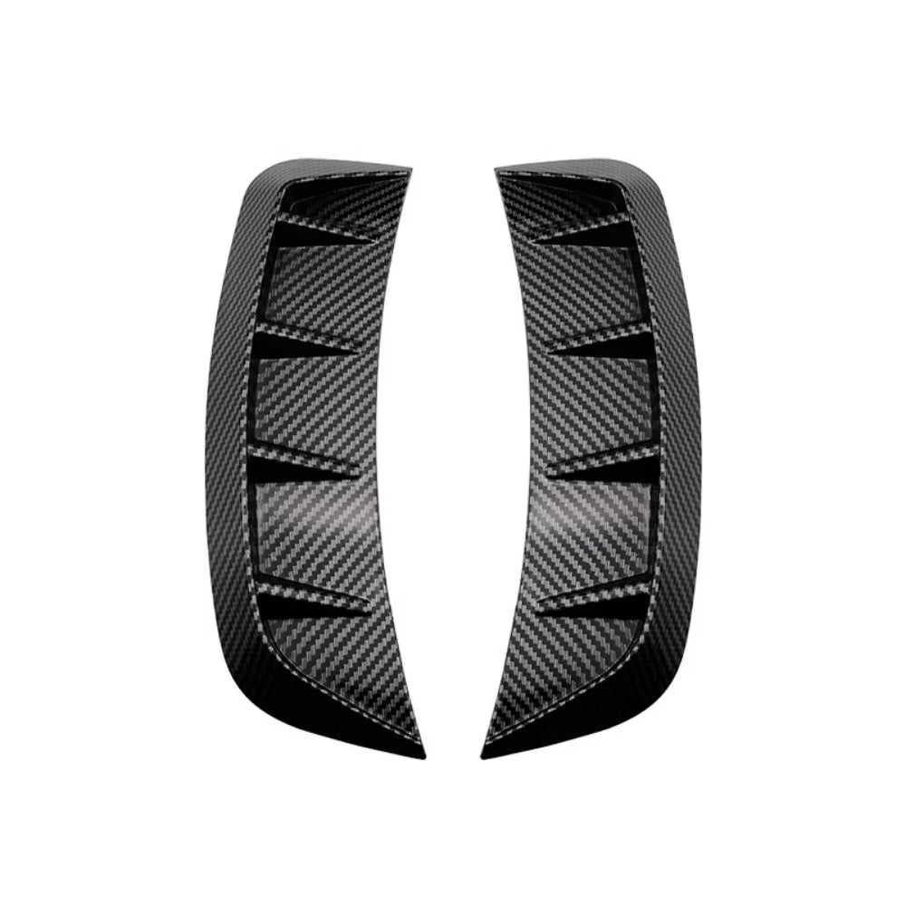 2Pcs Auto Sticker Cover Black Carbon Fiber Air Intake Flow Vent Hood Fender Air Vent Universal Car Styling Exterior Decorative