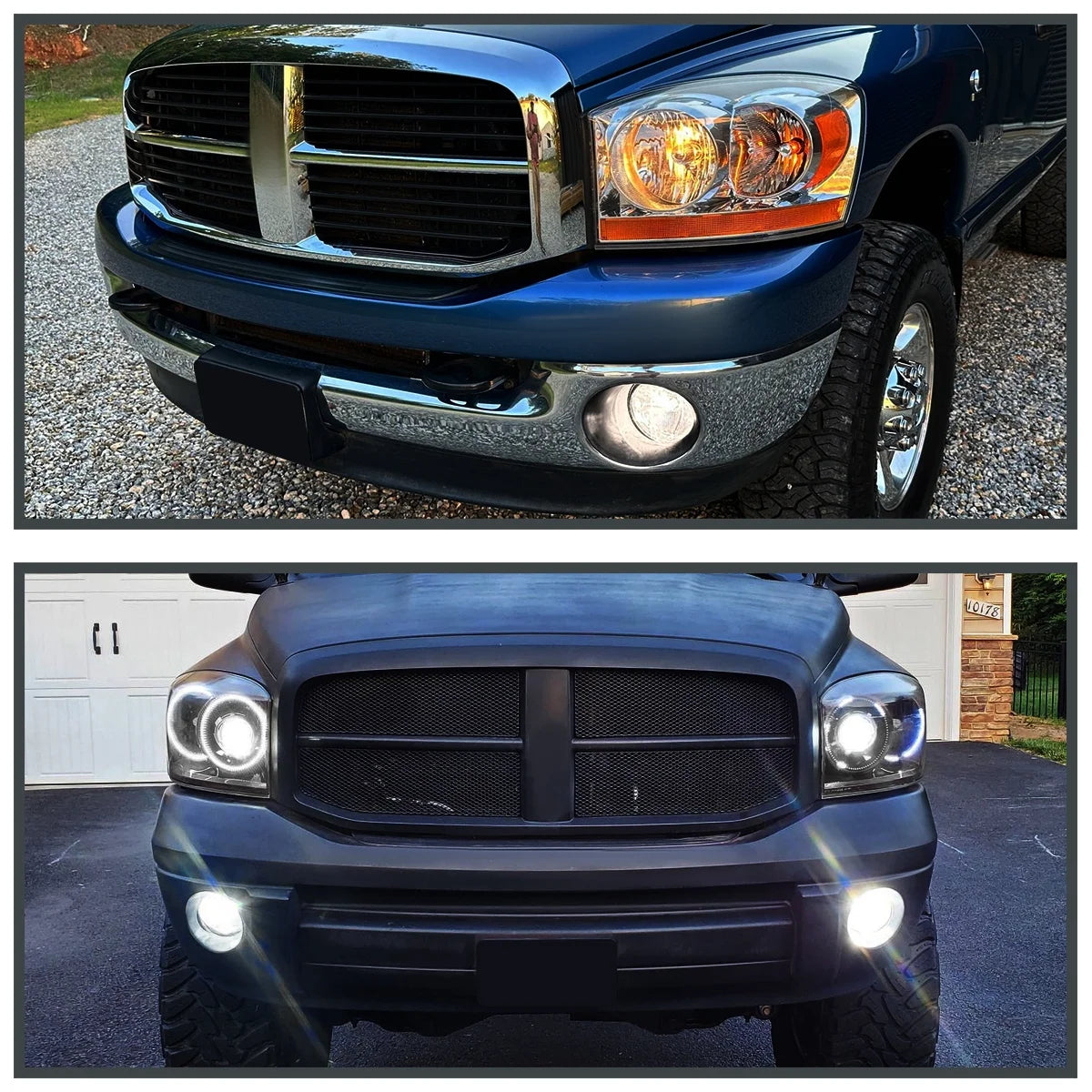 Clear Driving Fog Lights + Bulbs + Switch Compatible with 2002-2008 Dodge Ram 1500 2500 3500, 2004-2006 Dodge Durango, L+R Pair Assembly
