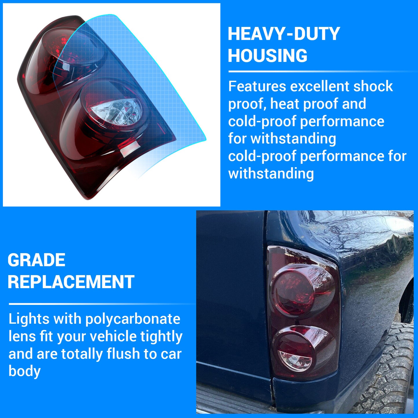 Red Smoke Tail Lights Lamps for 07-08 Dodge Ram 1500 07-09 2500 3500 Left+Right