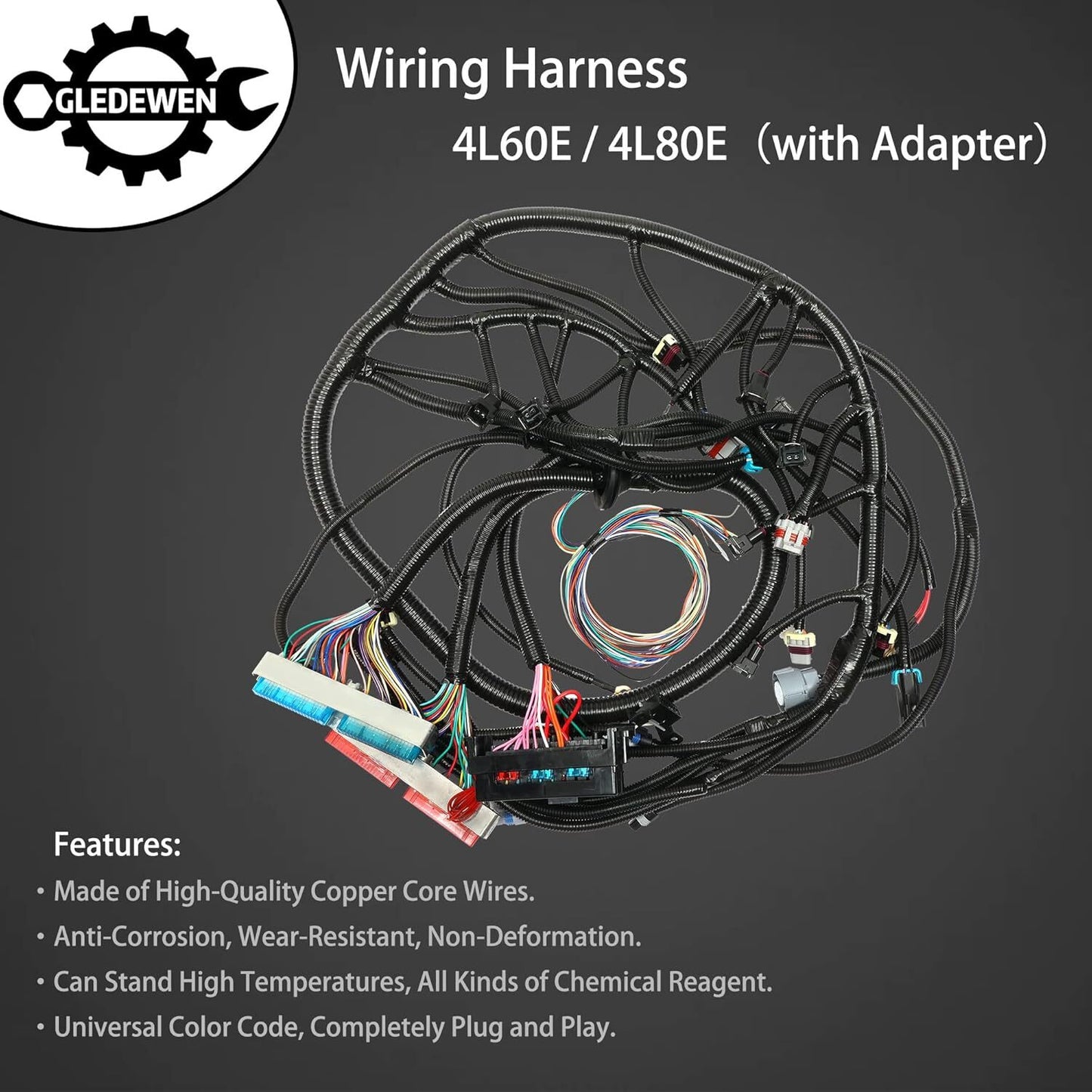 Standalone Wiring Harness, 4L60E DBC, Red/Blue PCM, Compatible with 1997-2006 GM