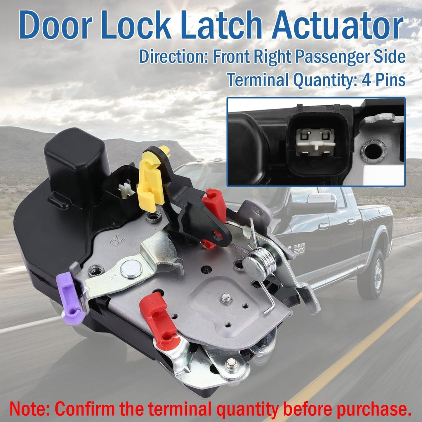 Passenger Side Door Lock Latch Actuator Fit for Dodge Ram 1500 Front Right