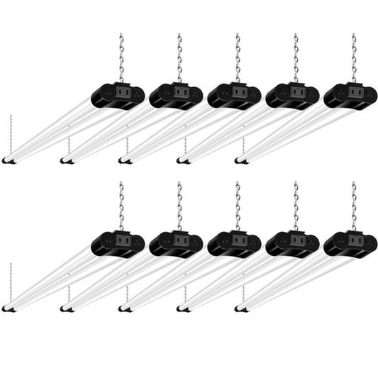 10 Pack 4FT Linkable LED Shop Light, Utility Shop Light Fixture, 4400Lm, 42W ...