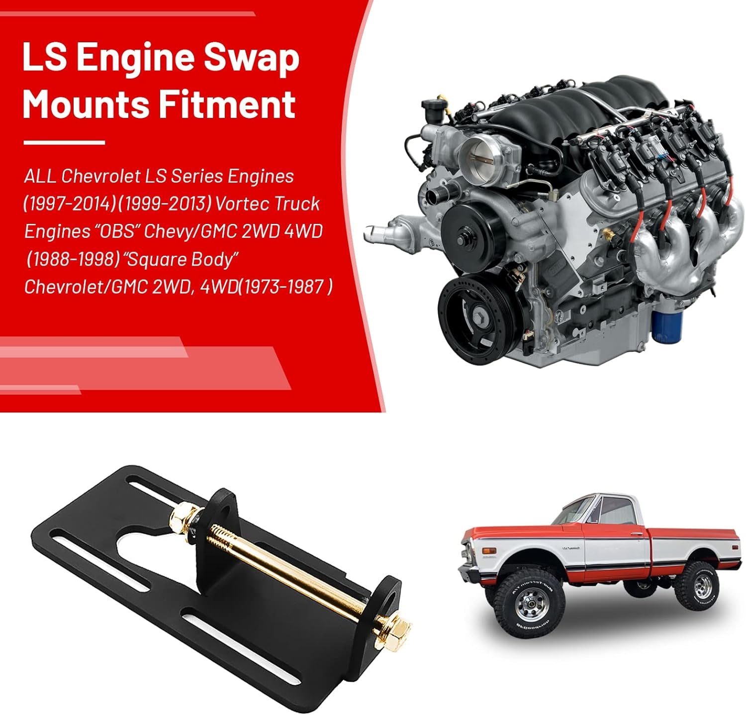 LS Conversion Engine Swap Mounts - Adjustable Swap Motor Conversion Bracket For