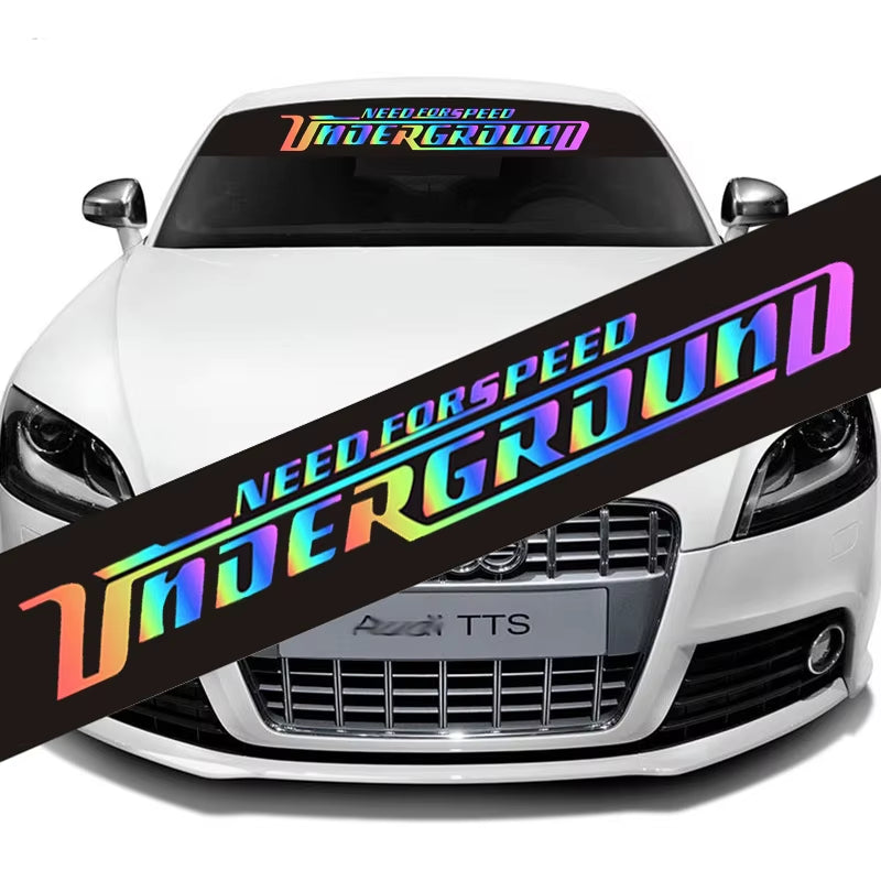 New Styling Car Stickers Racing Car Front Windshield Stickers Laser Color Car Accessories Car Windshield Stickers 130Cmx21Cm