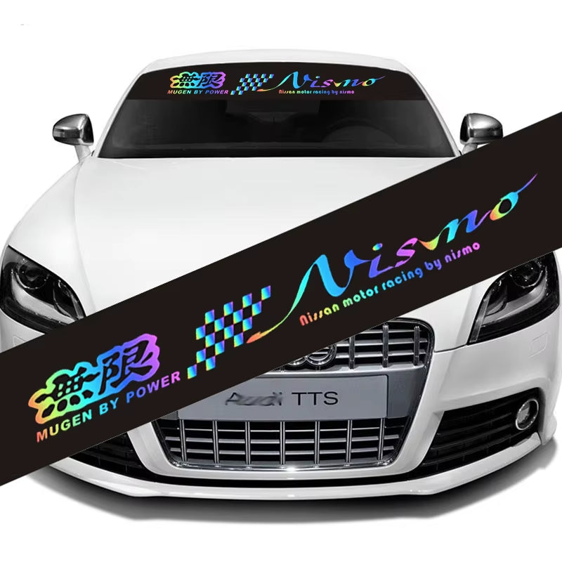 New Styling Car Stickers Racing Car Front Windshield Stickers Laser Color Car Accessories Car Windshield Stickers 130Cmx21Cm