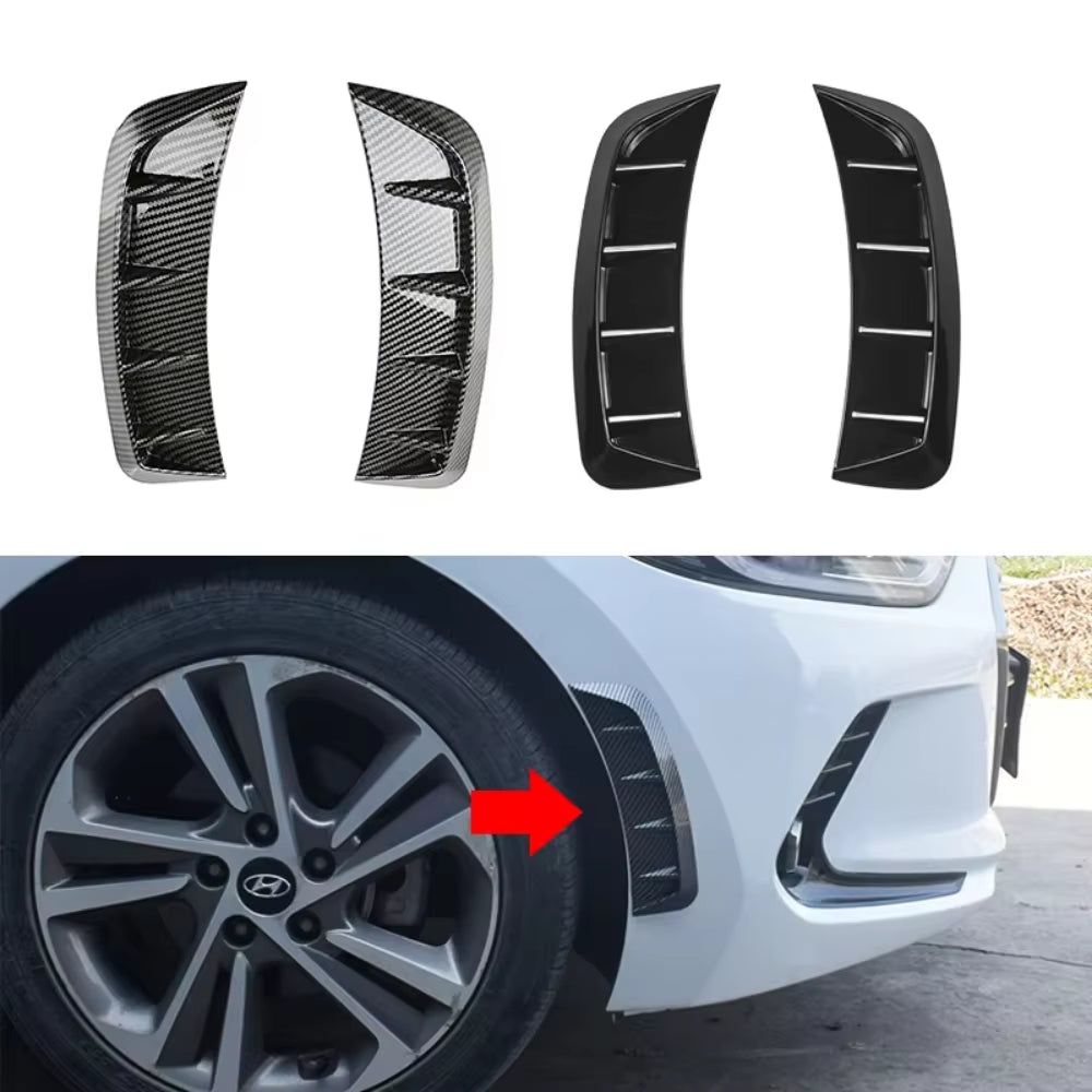2Pcs Auto Sticker Cover Black Carbon Fiber Air Intake Flow Vent Hood Fender Air Vent Universal Car Styling Exterior Decorative