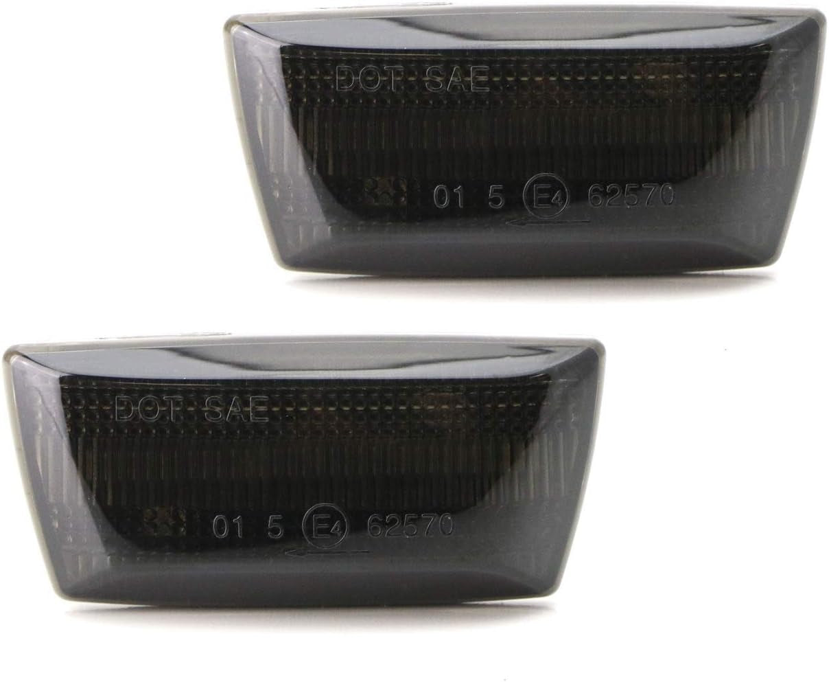 Smoked Lens Dynamic Sequential Blink/Flow Amber Full LED Front Side Marker Light Kit Compatible with 2013-2019 Buick/Opel Cascada, Replace OEM Fender Sidemarker Lamps