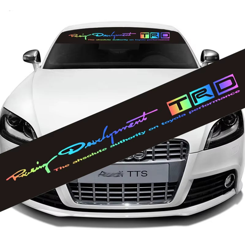 New Styling Car Stickers Racing Car Front Windshield Stickers Laser Color Car Accessories Car Windshield Stickers 130Cmx21Cm