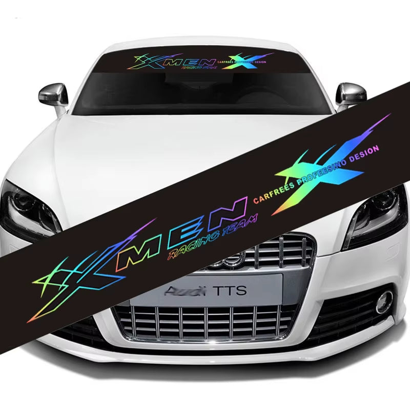 New Styling Car Stickers Racing Car Front Windshield Stickers Laser Color Car Accessories Car Windshield Stickers 130Cmx21Cm