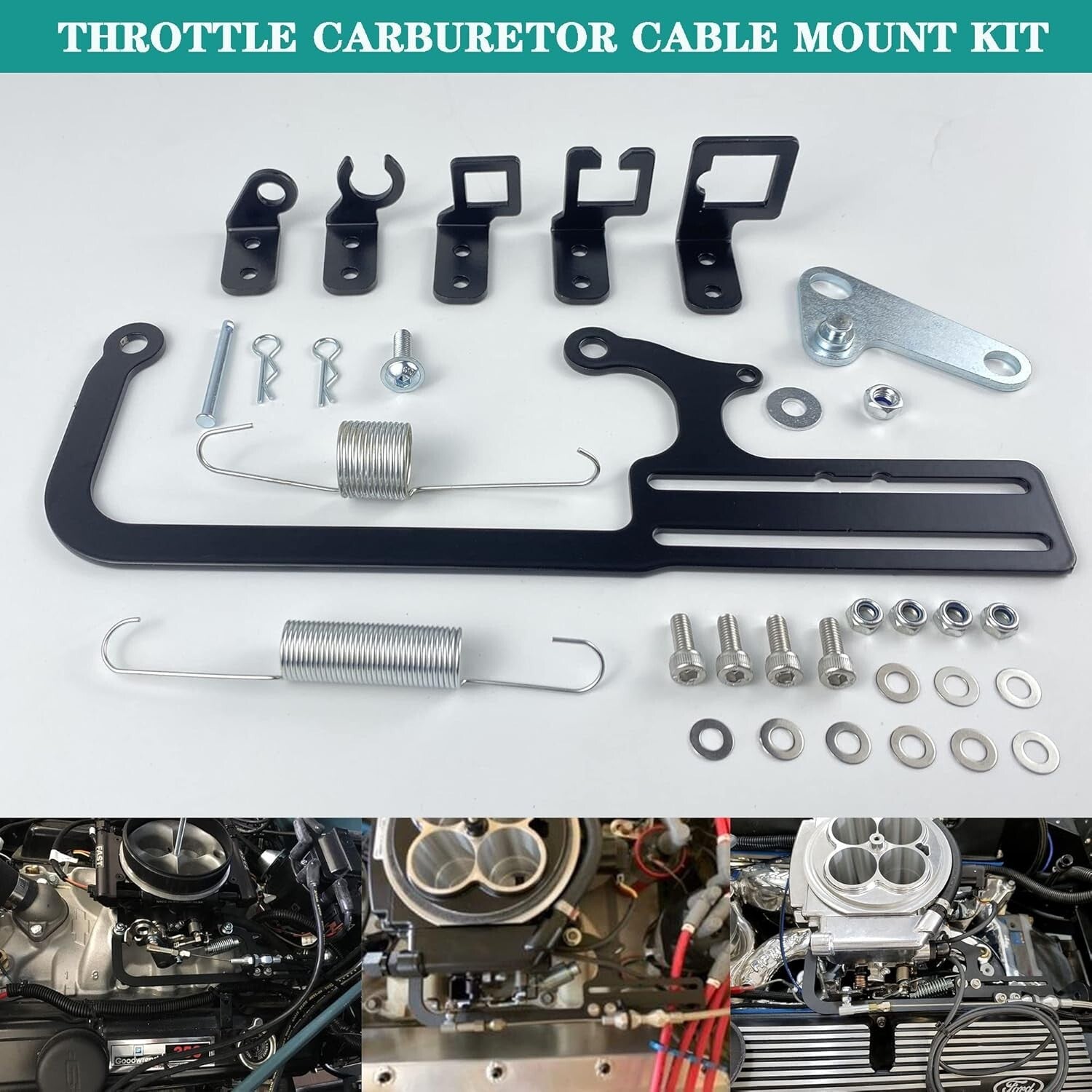 Cable Mount Bracket Kit Fit TV Holley Carb Sniper EFI Throttle Edelbrock Fitech