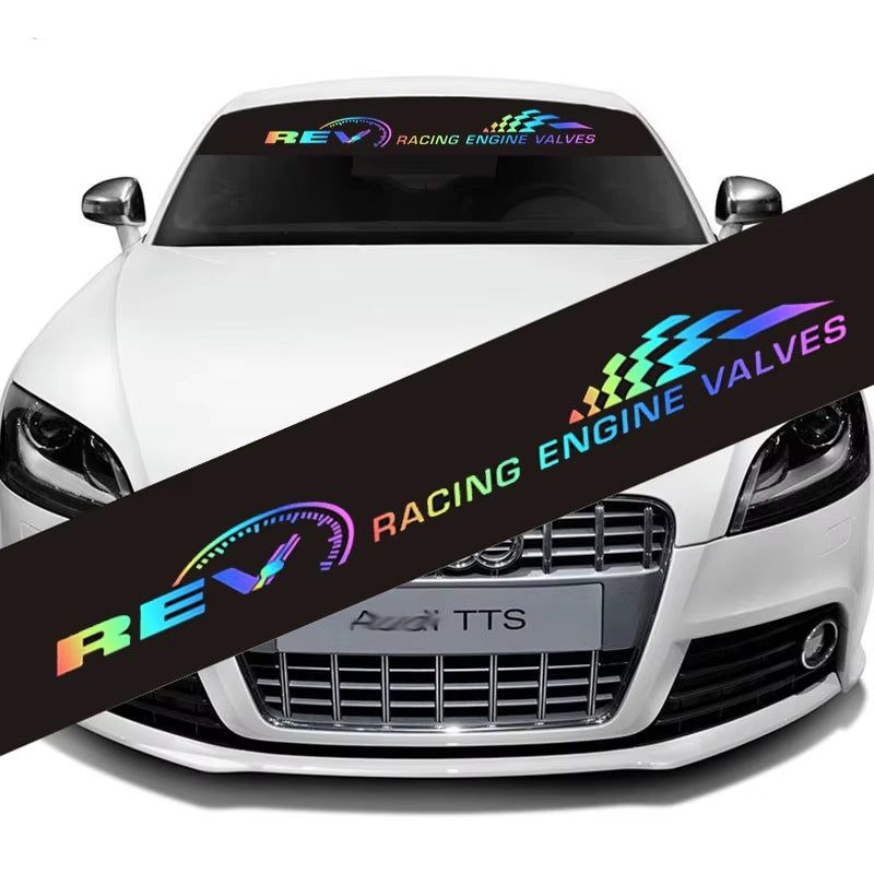 New Styling Car Stickers Racing Car Front Windshield Stickers Laser Color Car Accessories Car Windshield Stickers 130Cmx21Cm