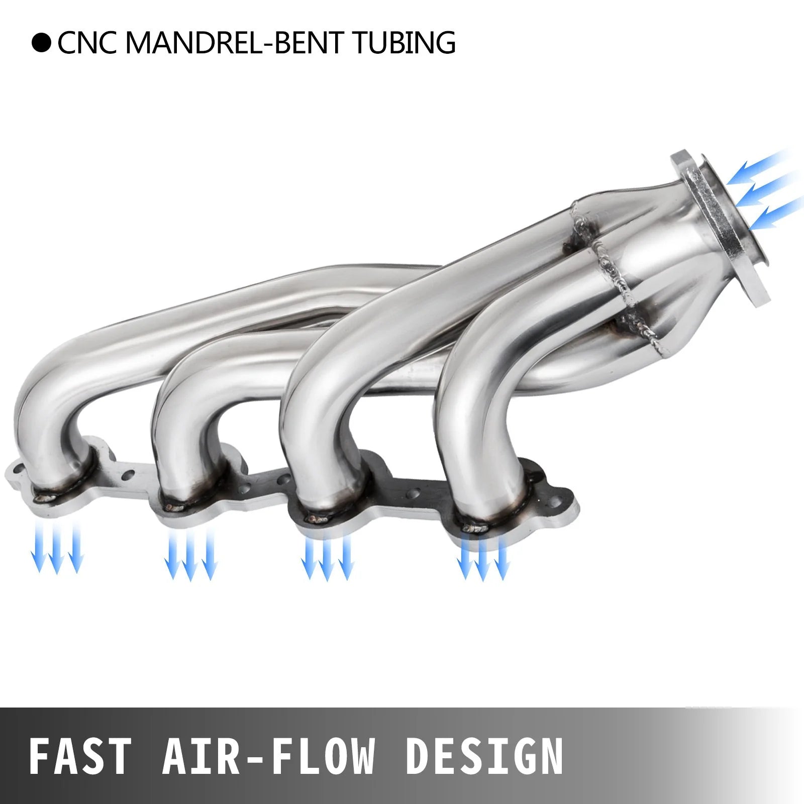 VEVOR Exhaust Header Set 1 5/8 Exhaust Turbo Headers, Stainless Steel Exhaust Manifold Headers, Shorty Engine Conversion LS Swap Exhaust Headers for Chevy LS1 LS2 LS3 LS6 LS10 Suv/Truck Car