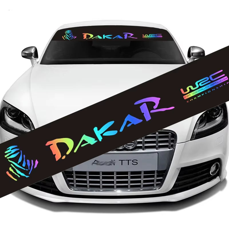 New Styling Car Stickers Racing Car Front Windshield Stickers Laser Color Car Accessories Car Windshield Stickers 130Cmx21Cm
