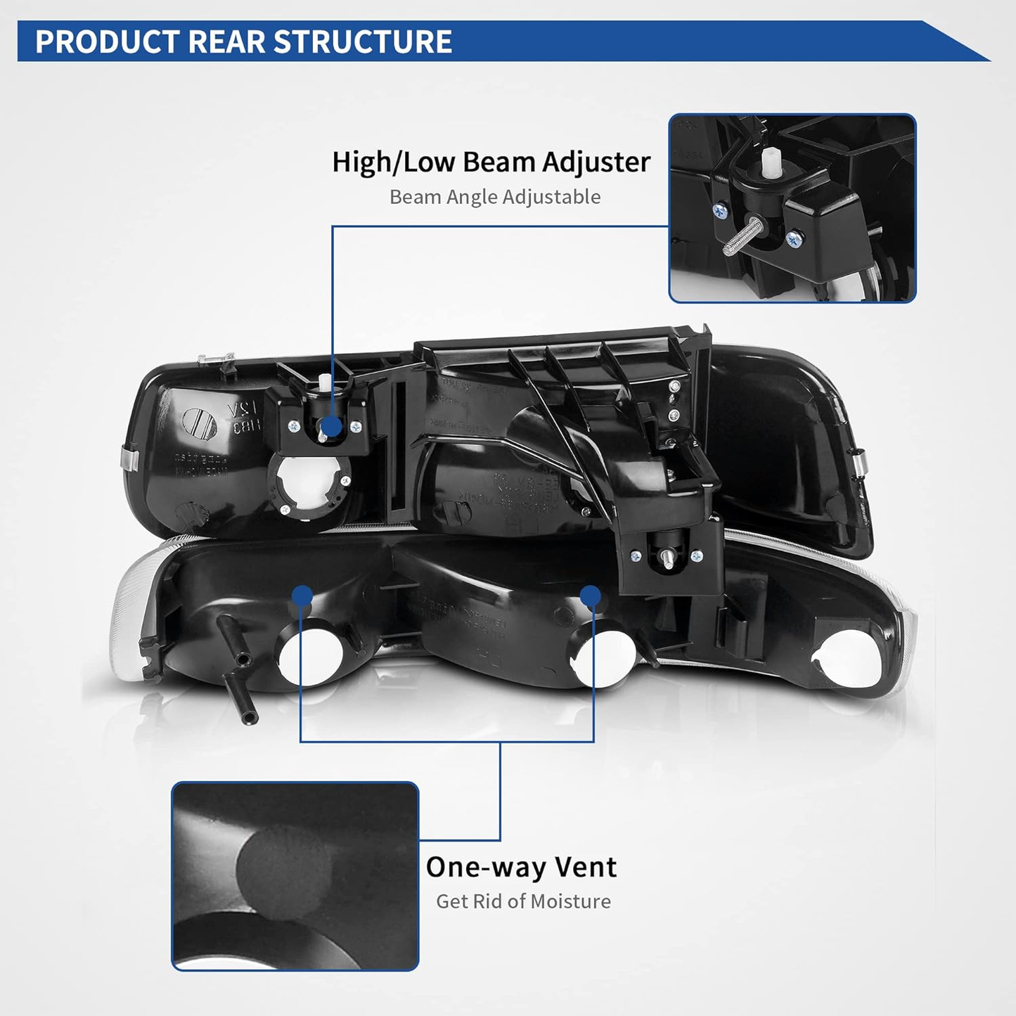 Headlight Assembly for 99-02 Chevy Silverado 1500 2500/01-02 Silverado 1500HD 25