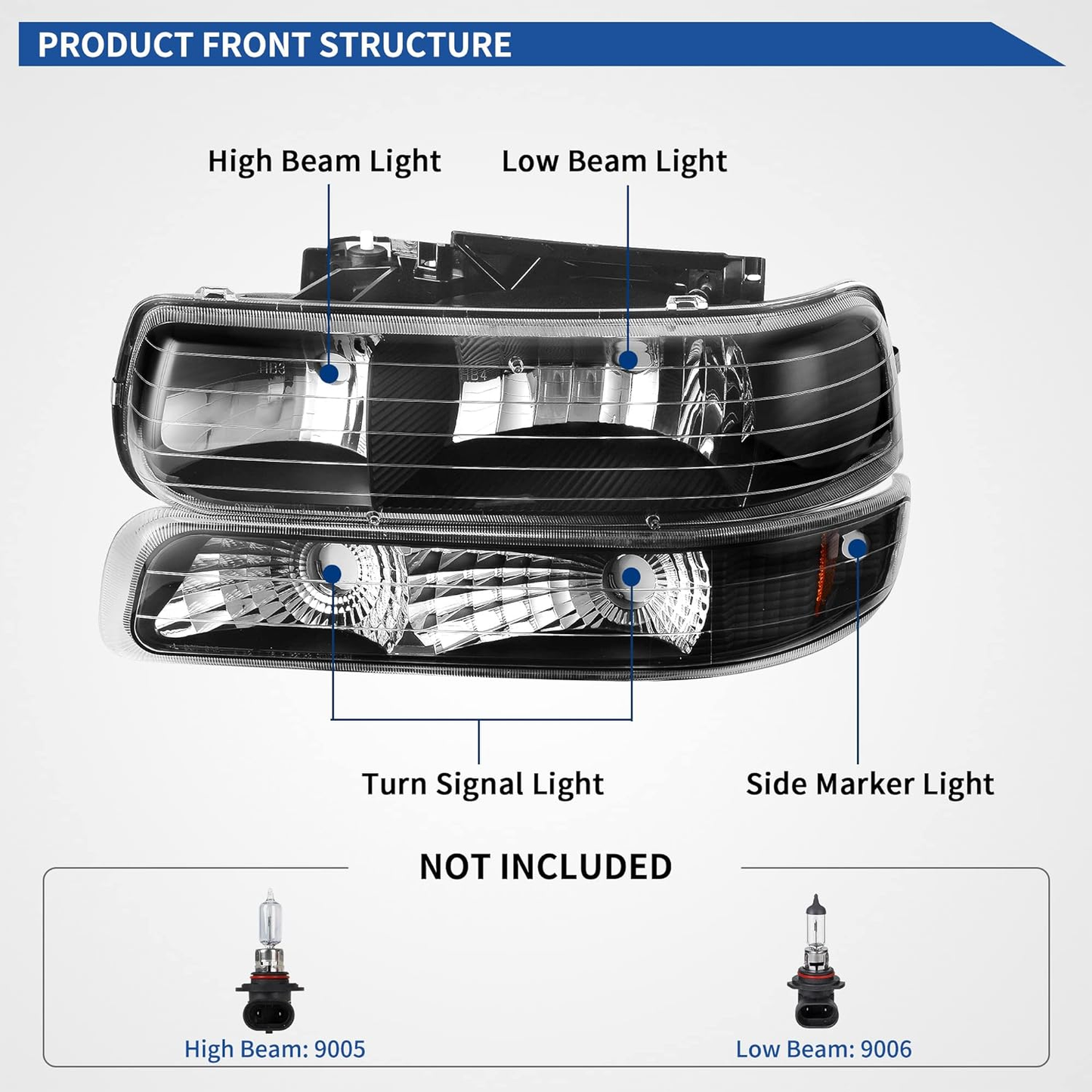 Headlight Assembly for 99-02 Chevy Silverado 1500 2500/01-02 Silverado 1500HD 25
